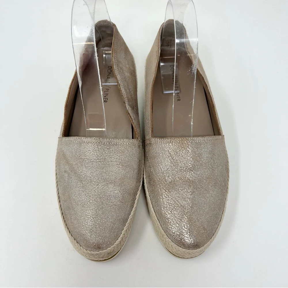 Donald J. Pliner Palm Metallic Espadrilles Slip On Flats Women's 8 Beachy Preppy